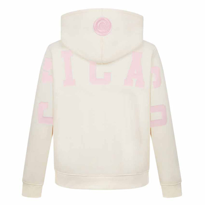 Chicago Cubs Pro Standard Youth Girls Cream Pink Big Shoulders Hooded Sweatshi