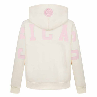 Chicago Cubs Pro Standard Youth Girls Cream Pink Big Shoulders Hooded Sweatshi