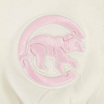 Chicago Cubs Pro Standard Youth Girls Cream Pink Big Shoulders Hooded Sweatshi