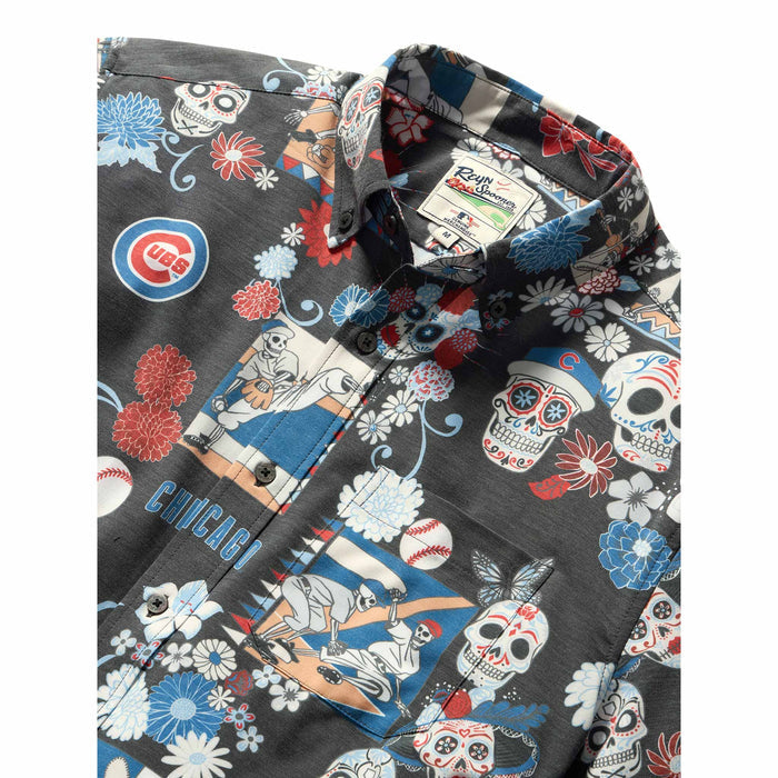 Chicago Cubs Reyn Spooner Dia de los Muertos Hawaiian Shirt