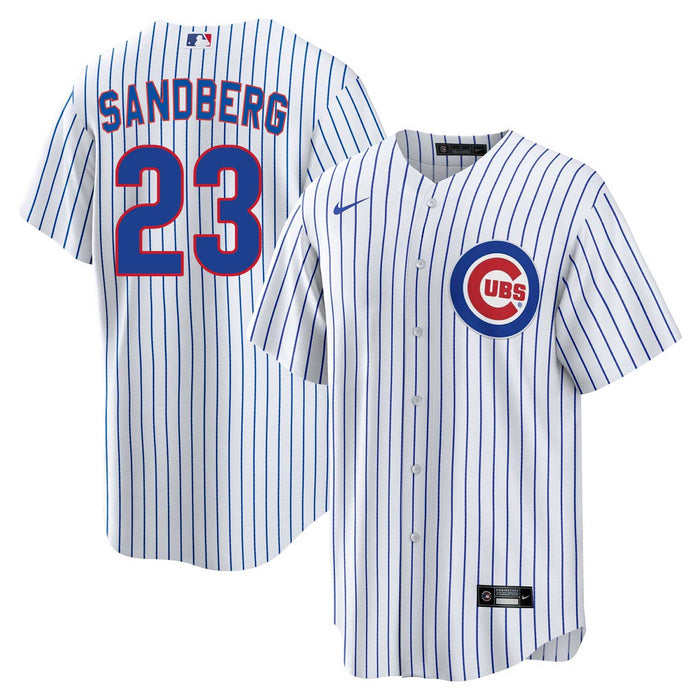 Chicago Cubs Ryne Sandberg Youth Nike Home Baseline Jersey With Authentic Lettering
