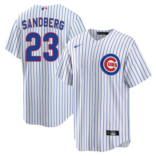 Chicago Cubs Ryne Sandberg Youth Nike Home Baseline Jersey With Authentic Lettering