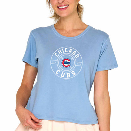 Chicago Cubs Soft As A Grape Women's Baby Blue The Cutee T Shirt