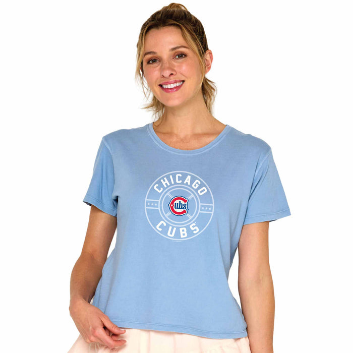Chicago Cubs Soft As A Grape Women's Baby Blue The Cutee T Shirt