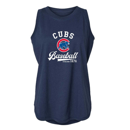 Chicago Cubs Soft As A Grape Women's Denim Relaxed Tank Top