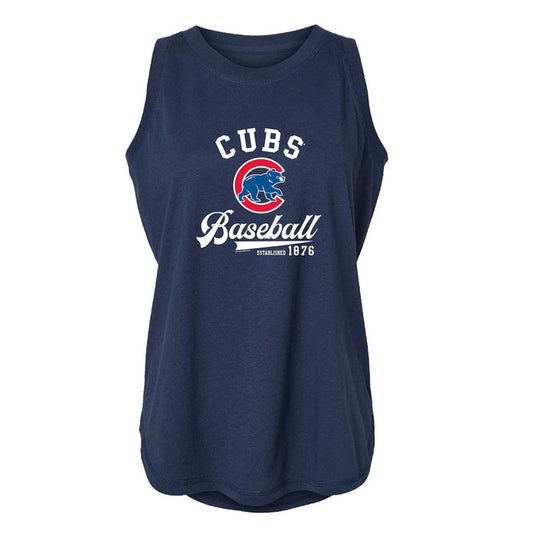 Chicago Cubs Soft As A Grape Women's Denim Relaxed Tank Top
