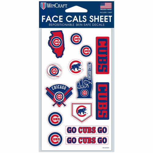 Chicago Cubs Temporary Face Decal Tattoos