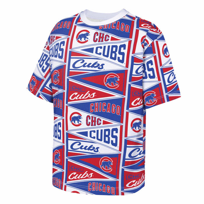 Chicago Cubs Youth All Over Pennant Short Sleeve T Shirt