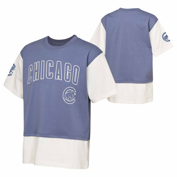 Chicago Cubs Youth Double Run Fashion Short Sleeve T Shirt