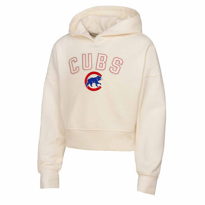 Chicago Cubs Youth Girls Oversized Cropped Hooded Sweatshirt