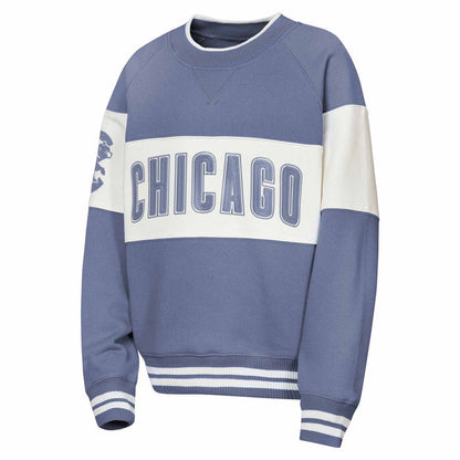 Chicago Cubs Youth On Base Fashion Long Sleeve Crewneck Sweatshirt