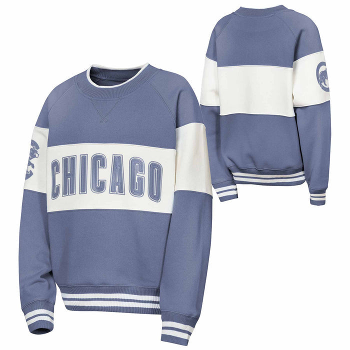 Chicago Cubs Youth On Base Fashion Long Sleeve Crewneck Sweatshirt