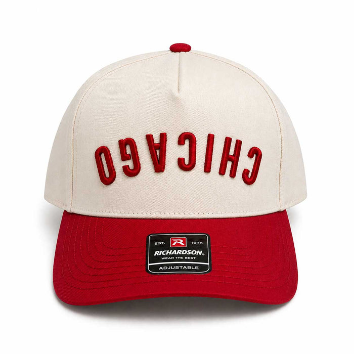 Chicago Upside Down Cream Red 5 Panel Adjustable Cap