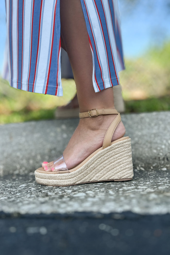 Clear Wrap Wedge - Natural - B Social Boutique