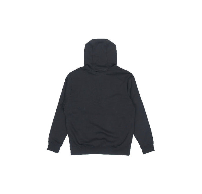 Black Nike pullover fleece hoodie, back view, hood and kangaroo pocket
