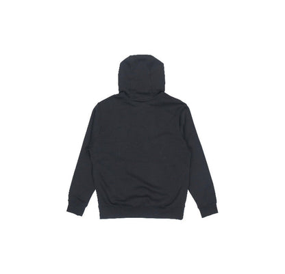 Black Nike pullover fleece hoodie, back view, hood and kangaroo pocket
