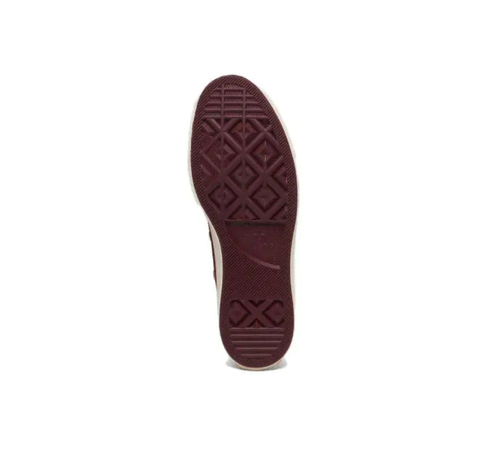 Converse 1970's high-top sneaker outsole, dark wine-red rubber tread