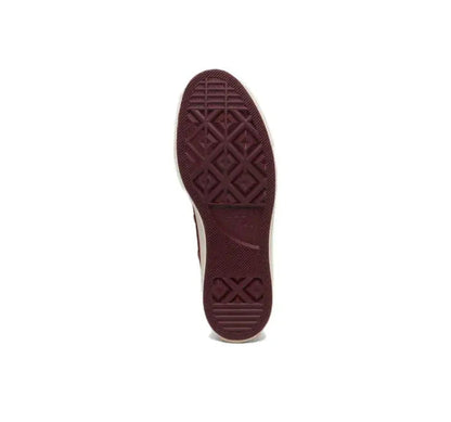 Converse 1970's high-top sneaker outsole, dark wine-red rubber tread