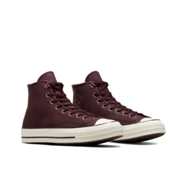 Converse Chuck 70 high-top sneakers, burgundy with off-white laces and white sidewall