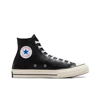 Converse Chuck 70's high-top sneakers, black upper with white laces and toe cap