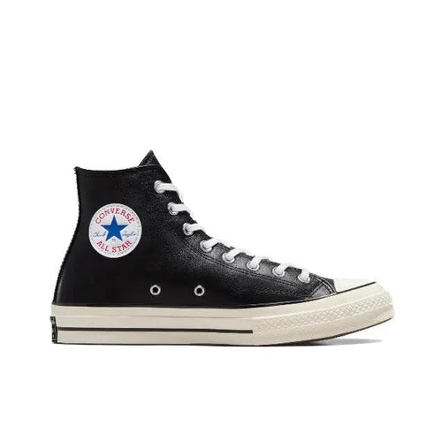 Converse Chuck 70's high-top sneakers, black upper with white laces and toe cap