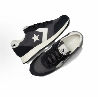 Converse Omega Trainer OX sneakers, black uppers with white accents and star, lace-up