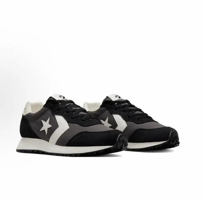 Converse Omega Trainer OX sneakers pair, black with white side stripes and star emblems