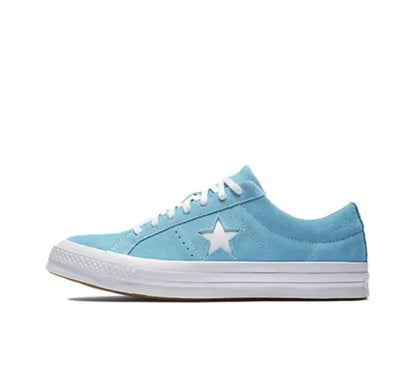 Converse One Star Pro low-top sneakers in light blue with star patch and white sole