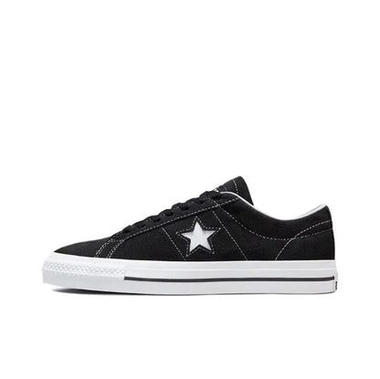 Black One Star Pro low-top sneaker with star patch and white contrast midsole