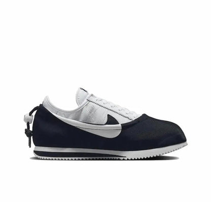 Nike Cortez x Clot sneakers, low-top with white toe and dark navy side panel