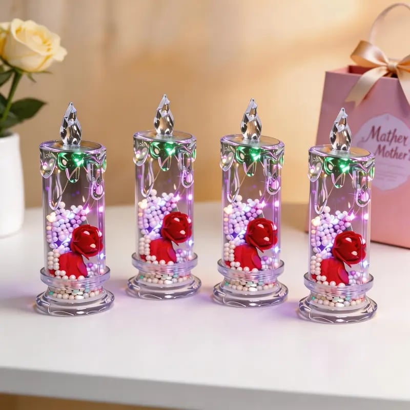 üåπRealistic Rose Candle Lights ‚Äî Battery-Powered, Smoke-Free LED Roses for Home Decor, Weddings, Parties & Gifts ‚ú®