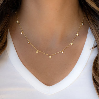 Opal & CZ Charm Necklace