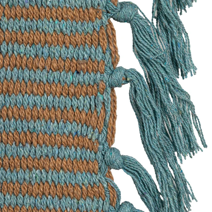 Dark Blue Striped Woven Recycled Cotton Blend Throw - Madison's Niche