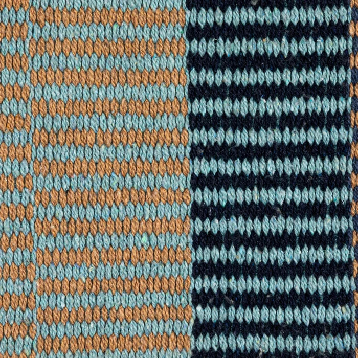 Dark Blue Striped Woven Recycled Cotton Blend Throw - Madison's Niche