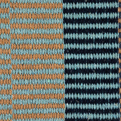 Dark Blue Striped Woven Recycled Cotton Blend Throw - Madison's Niche
