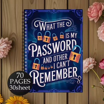 üìÖFunny Password Notebook - Spiral Bound with Lock Icons & Funny Security Phrases‚úçÔ∏è