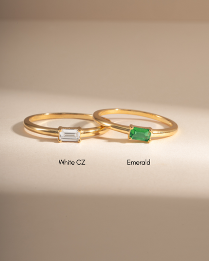Emerald Lori Baguette Ring
