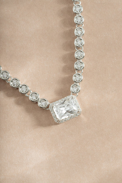 Diamond Baguette Tennis Necklace