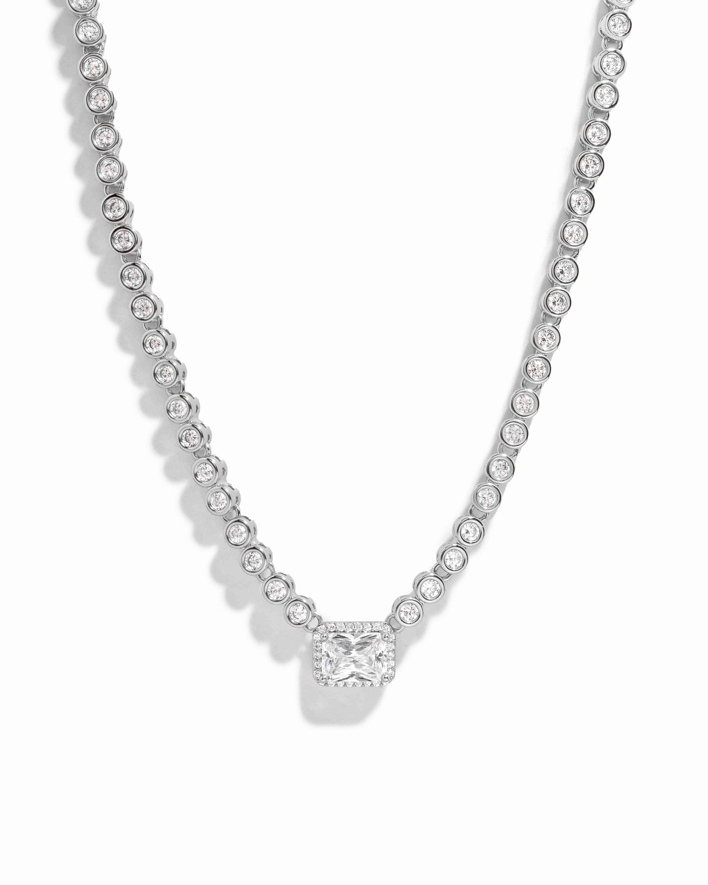 Diamond Baguette Tennis Necklace