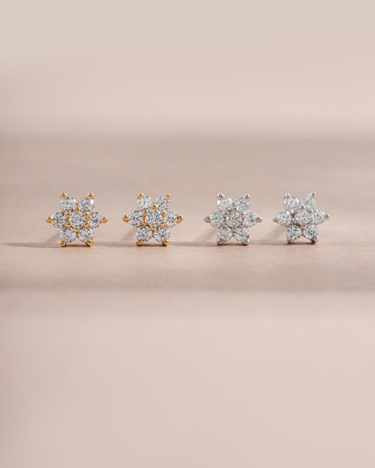 Diamond Flower Studs
