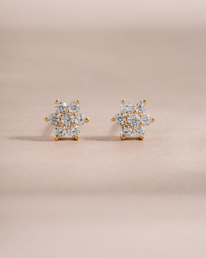 Diamond Flower Studs