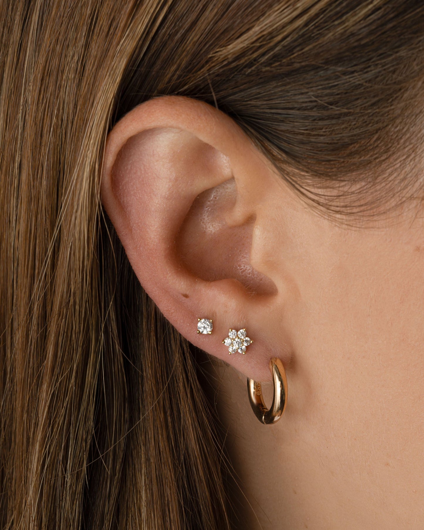 Diamond Flower Studs