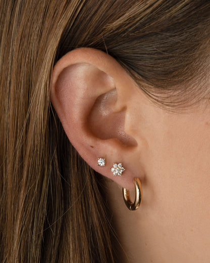 Diamond Flower Studs