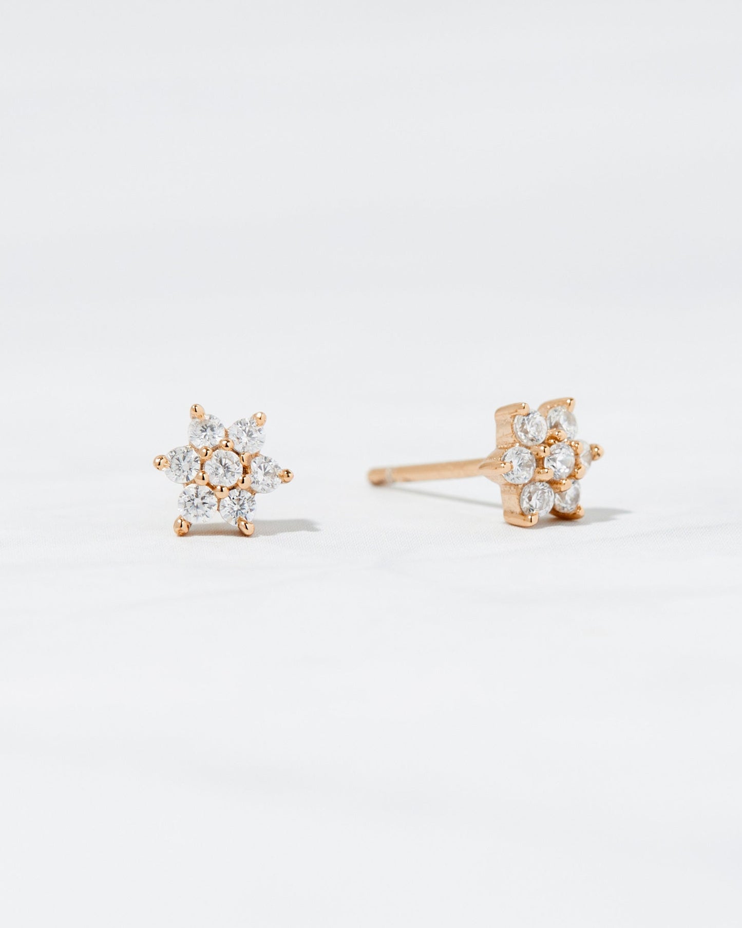 Diamond Flower Studs