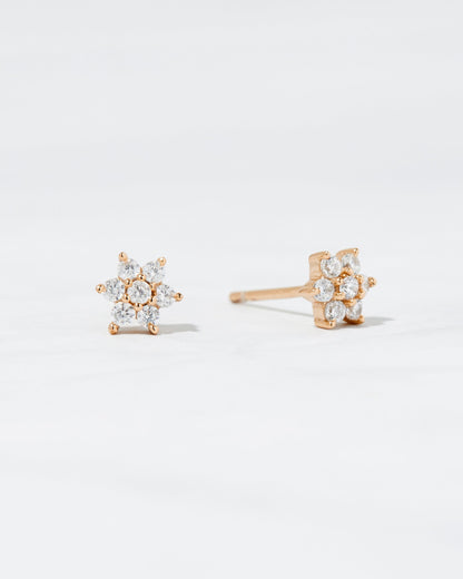 Diamond Flower Studs