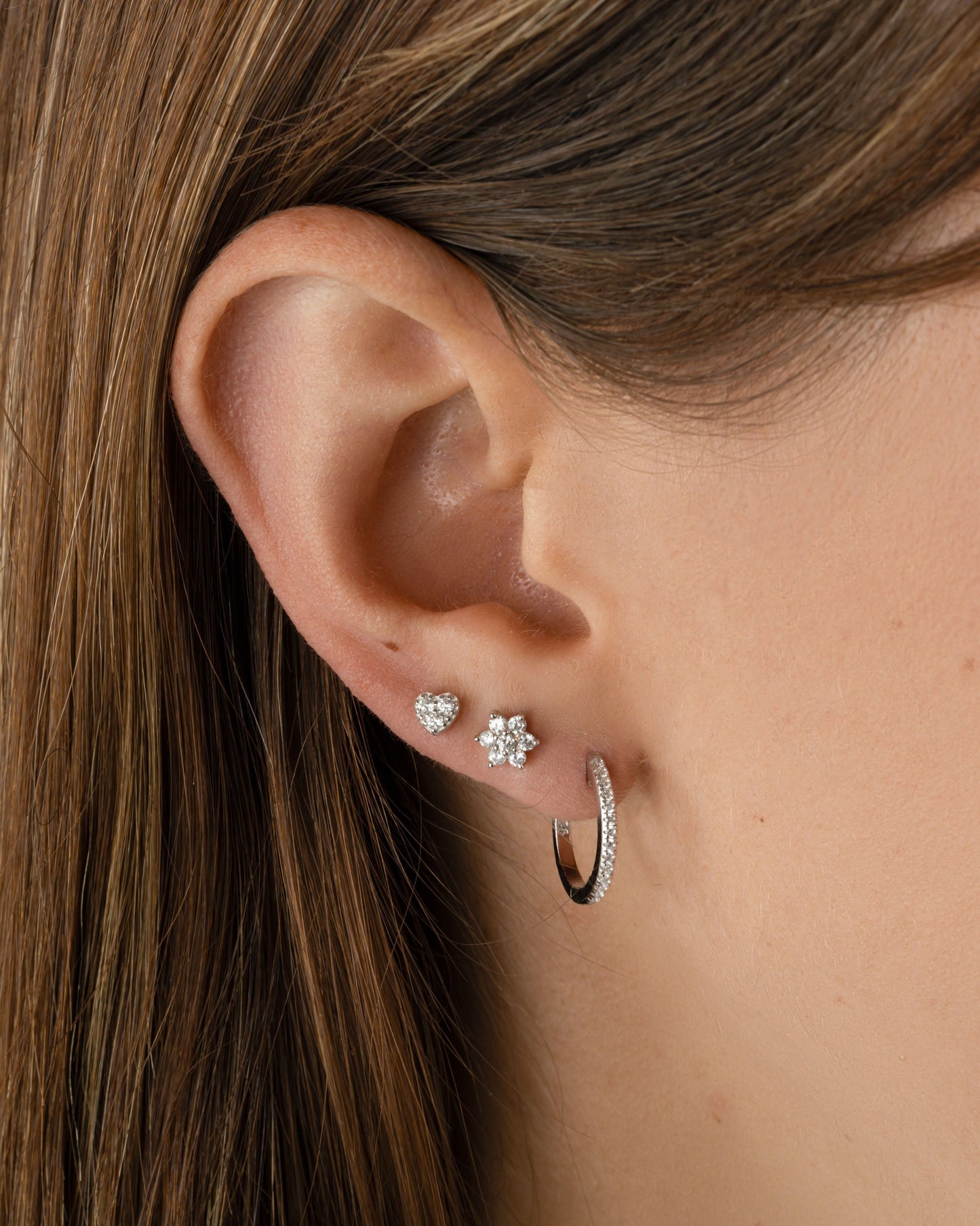 Diamond Flower Studs