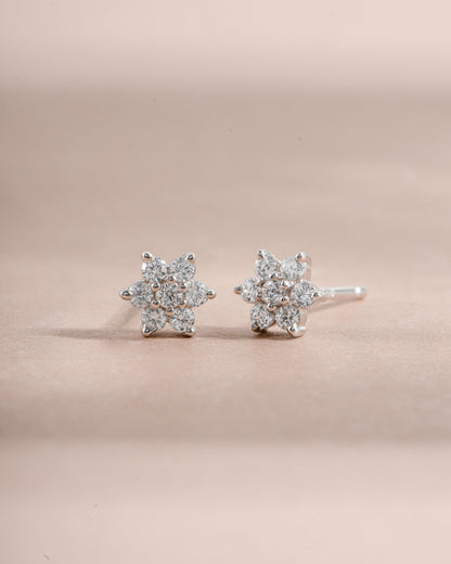 Diamond Flower Studs