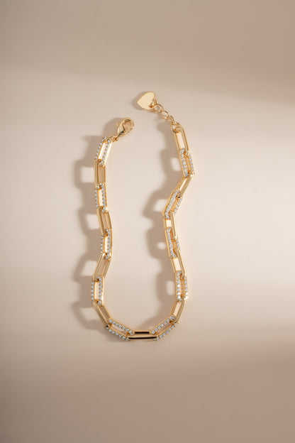 Diamond Paperclip Bracelet