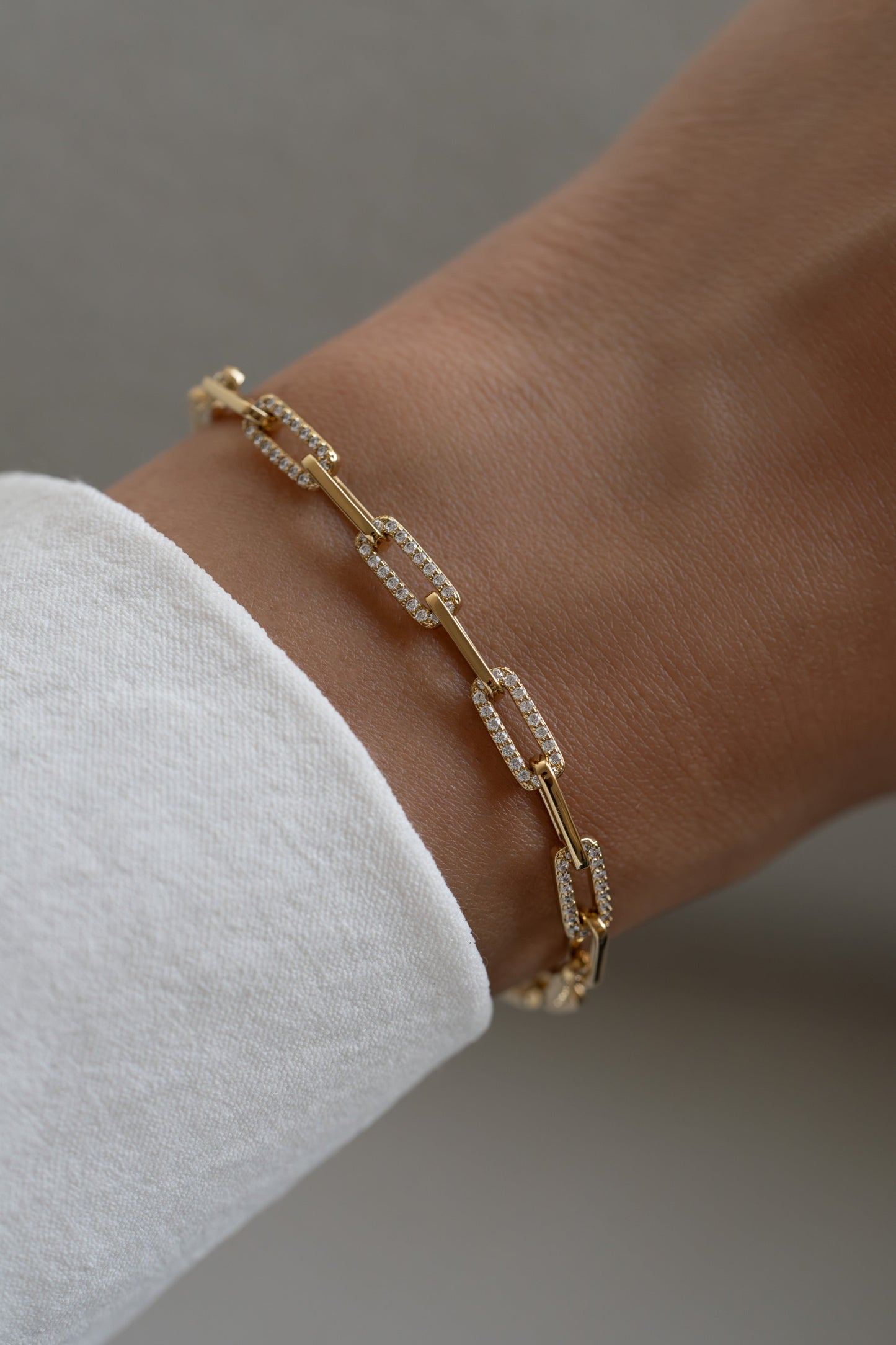 Diamond Paperclip Bracelet