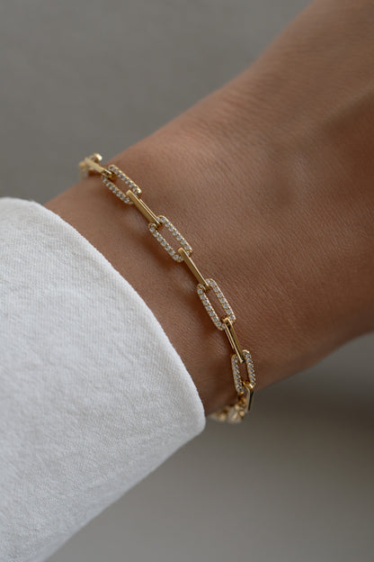 Diamond Paperclip Bracelet
